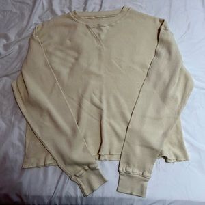 Brandy Melville Yellow Waffle Knit Shirt